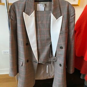 ASOS contrast lapel check suit tux, matching pants